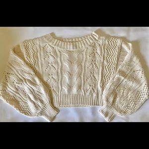 Cable Knit Balloon Sleeve Sweater